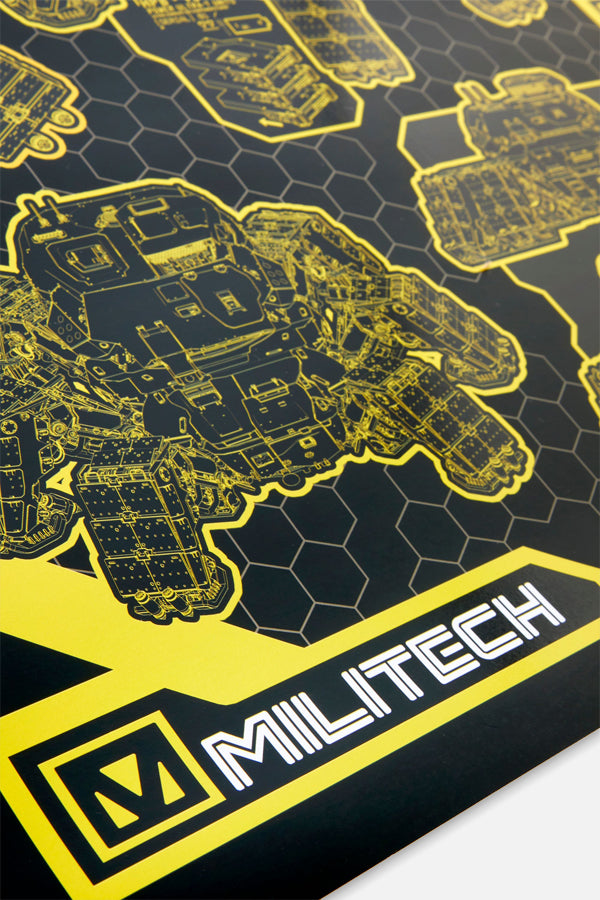 CYBERPUNK 2077 PHANTOM LIBERTY CHIMERA SCHEMATIC LITHOGRAPH