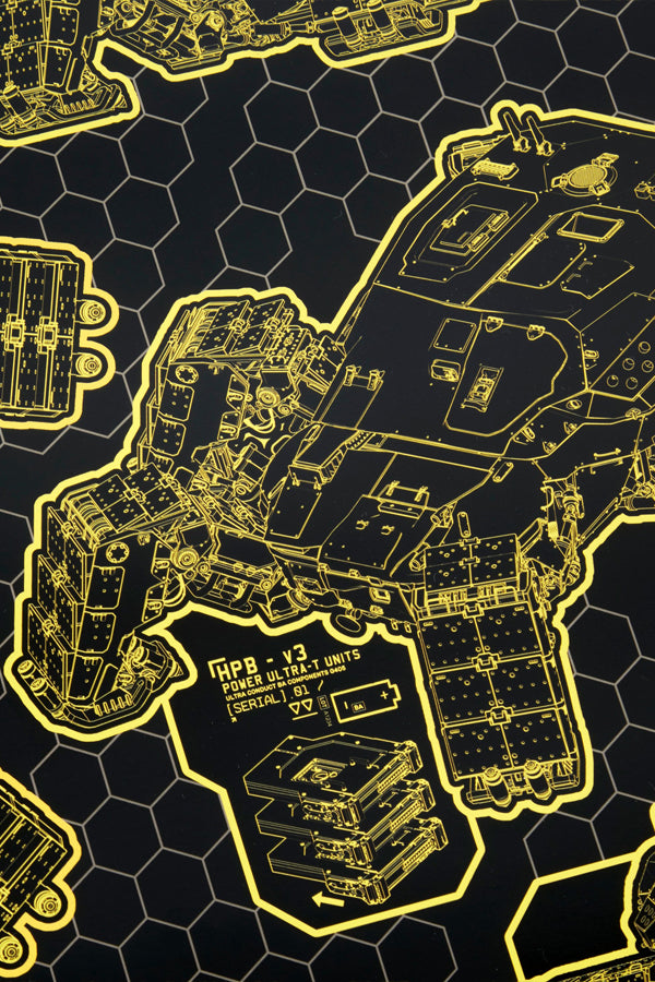 CYBERPUNK 2077 PHANTOM LIBERTY CHIMERA SCHEMATIC LITHOGRAPH