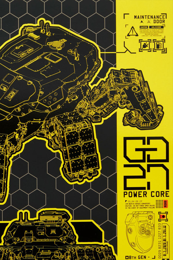 CYBERPUNK 2077 PHANTOM LIBERTY CHIMERA SCHEMATIC LITHOGRAPH