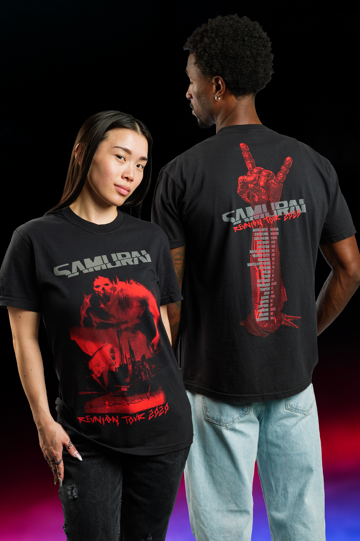 CYBERPUNK 2077 SAMURAI REUNION TOUR TEE – CD PROJEKT RED Gear CYBERPUNK 2077 SAMURAI REUNION TOUR TEE – CD PROJEKT RED Gear