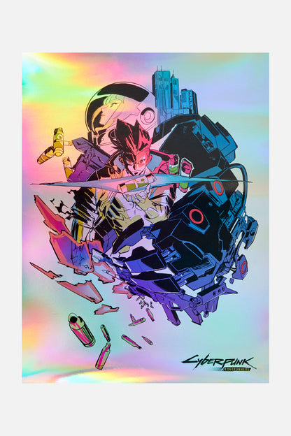 CYBERPUNK EDGERUNNERS DAVID AND LUCY LITHOGRAPH BY STUDIO TRIGGER
