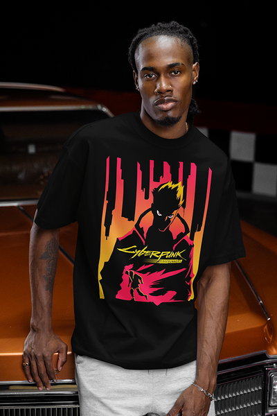 CYBERPUNK EDGERUNNERS DAVID MARTINEZ ON FIRE TEE – CD PROJEKT RED