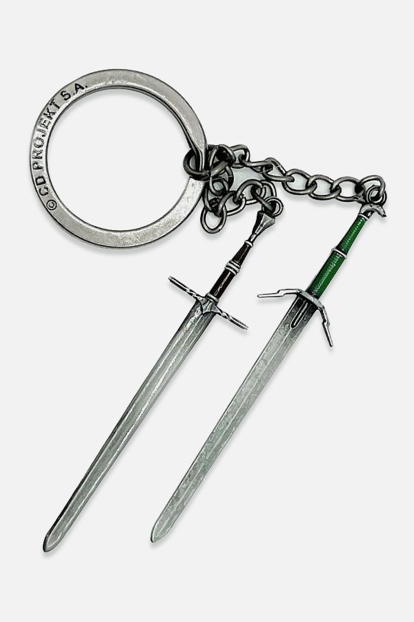 THE WITCHER 3 GERALT TWO SWORDS KEYCHAIN