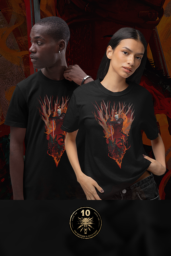 THE WITCHER 3: WILD HUNT 10TH ANNIVERSARY GERALT VS THE WOLF TEE – CD ...