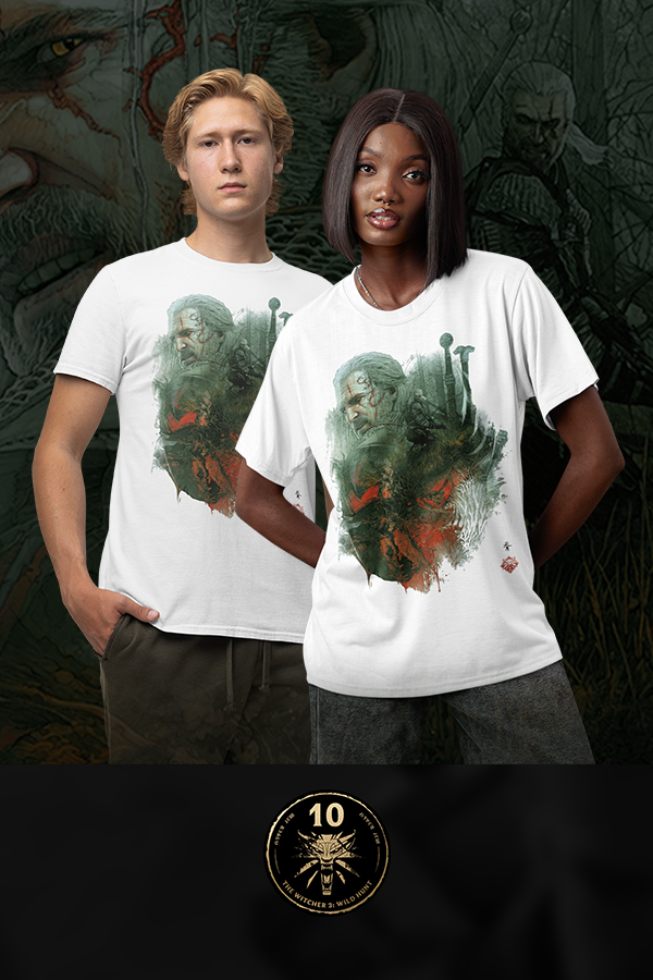 THE WITCHER 3: WILD HUNT 10TH ANNIVERSARY WHITE WOLF TEE